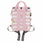 Artsadd Customized Baby Girl Diaper Backpack, Pink Stripe Dots Nappy Backpack Personalized Name Baby Bags With Insulated Pockets