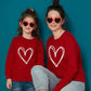 Mommy And Me Valentine'S Day Sweatshirt Love Heart Graphic Family Matching Pullover Casual Long Sleeve Shirt Tops (Kid-Red, 5-6T