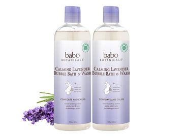Babo Botanicals Calming Lavender 2-In-1 Bubble Bath & Wash - Relaxing Chamomile & Lavender - Ewg Verified- Vegan- For All Ages-