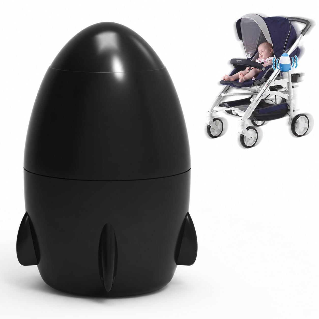 TUWEIPAIKE Portable Stroller Rocker, Baby Vibrating Soother with 5 Speed Settings and 40-Minute Timer - Fits Pushchairs & Prams 