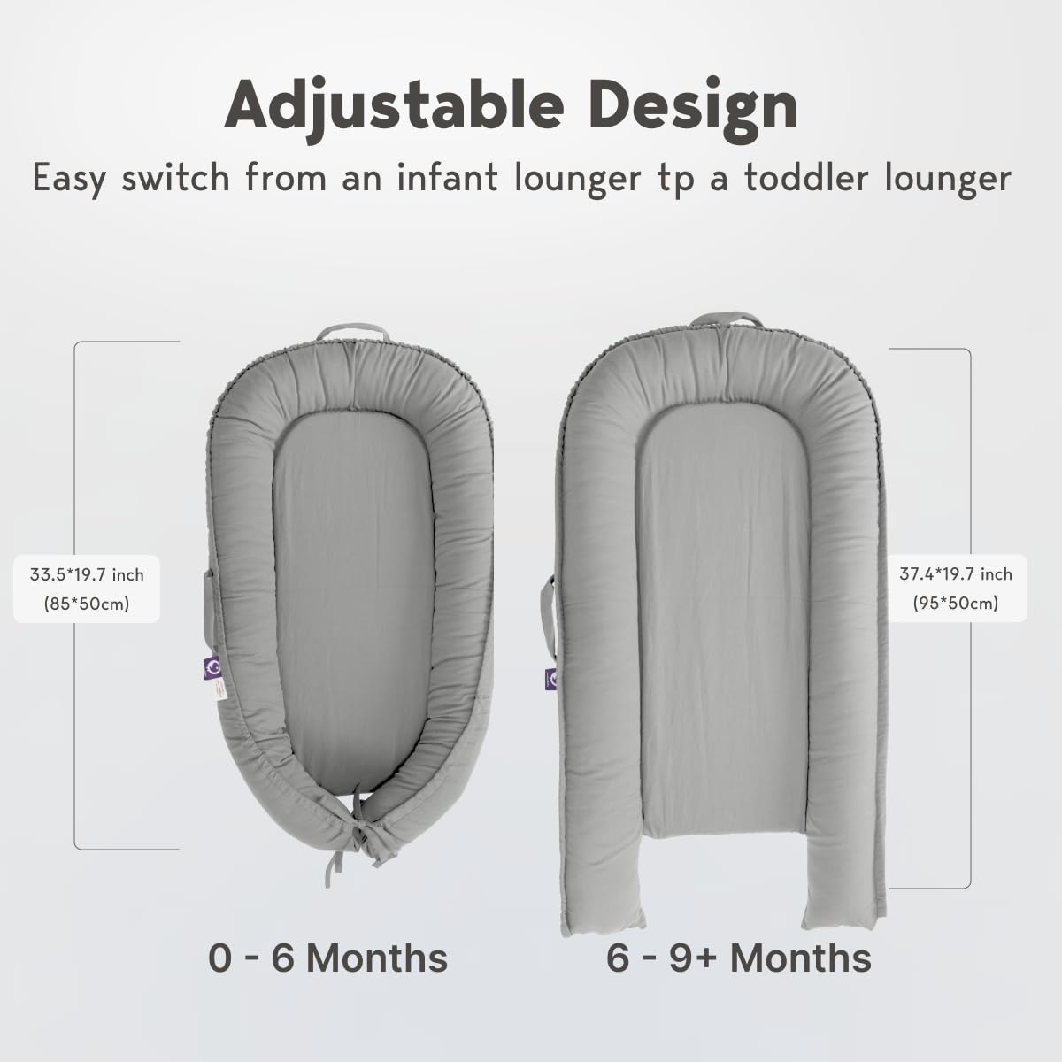 Infant Lounger Cover, 100% Organic Cotton, Newborn Essentials, Baby Gifts | Cover Only (Slategray_)