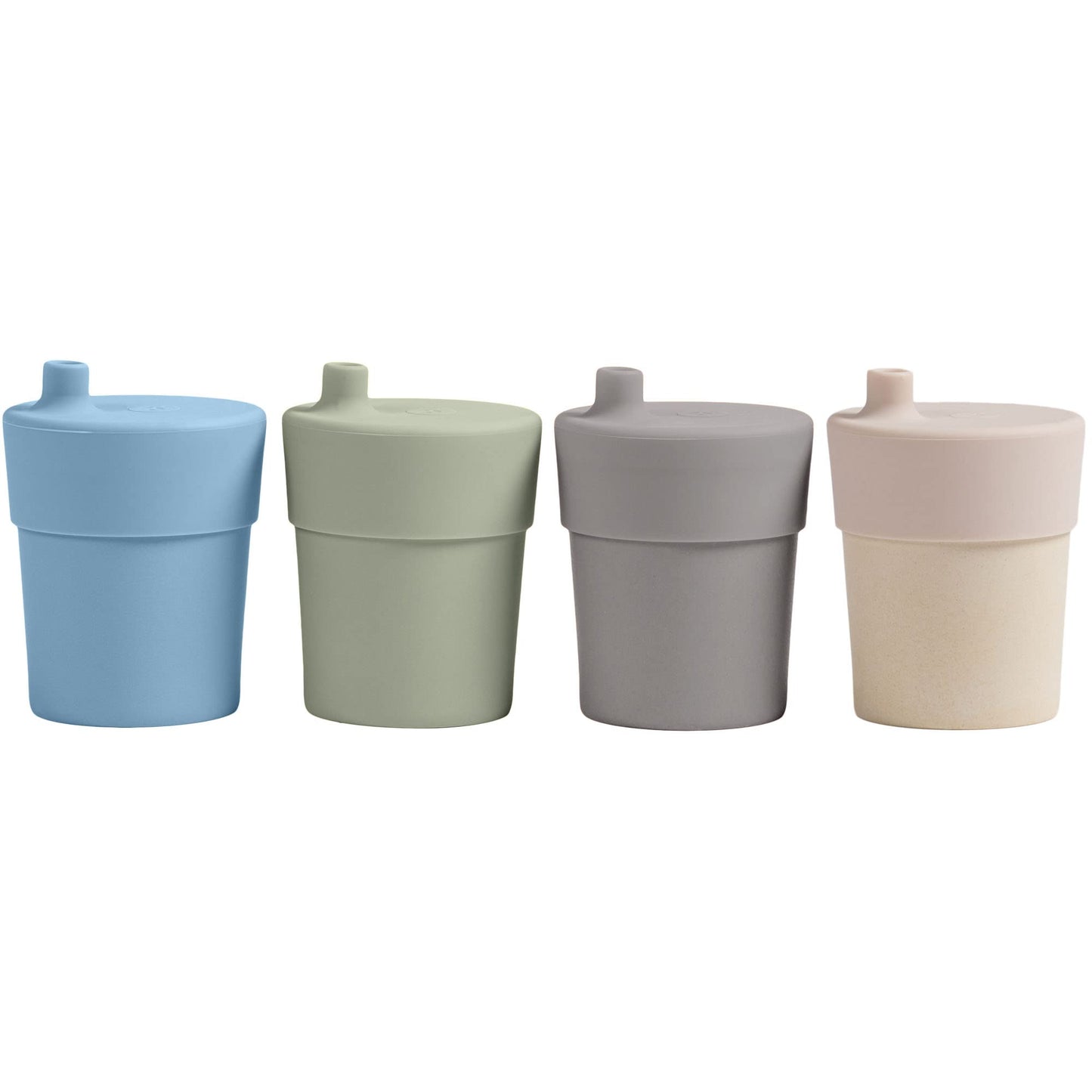 WeeSprout Bamboo Grow-With-Me Sippy Cups with Lids, 10 oz Set of Four, Babies Kids & Toddlers, Made With Bamboo & 100% Silicone,