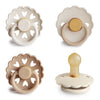 FRIGG Natural Rubber Baby Pacifier 4-Pack Snowflake Dream | Made in Denmark | BPA-Free (0-6 Months)