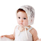 Imleck Infant Bucket Sun Hat Bow Full Lace Flower Bonnet Child Hat  Ivory White