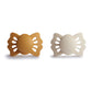 Frigg Lucky Symmetrical Silkysoft Silicone Baby Pacifier | Made In Denmark | Bpa-Free (Honey Gold/Cream, 0-6 Months)