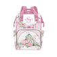 YallLocoMo Custom Diaper Bag Backpack Name Gift Pink Floral Pumpkin Cute Versatile Travel Bag: Large Capacity & Multiple Compart
