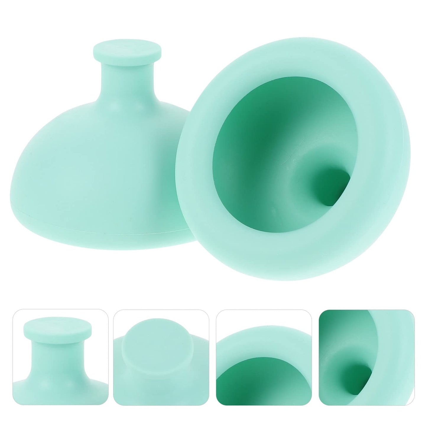 Healifty 2Pcs Silicone Palm Chest Percussion Cup Chest Physical Therapy Cup Pressure Drum Massage Treatment For Expectoration