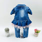 Peacolate Spring Autumn Baby Girls Clothing Set 3Pcs Long Sleeve T-Shirt Denim Jacket And Jeans(Pink,1-2Years)