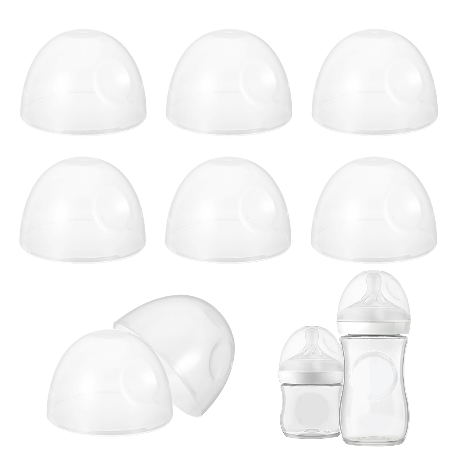 8 Count Baby Bottle Lids Compatible With Philips Avent Baby Bottles, Soft & Safe Pp Bottle Caps For Avent Natural Plastic And Gl