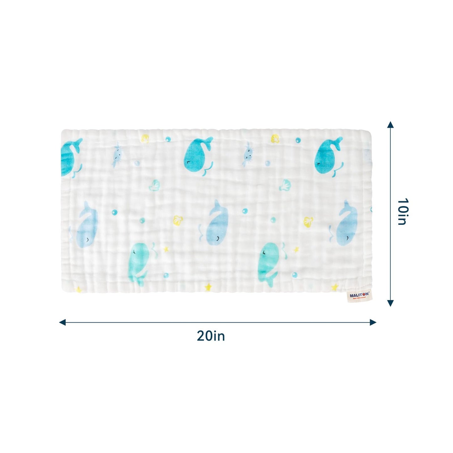 Maliton Muslin Baby Burp Cloths 6 Pack Large 20x10 100% Cotton Burp Rags Absorbent and Soft 6 Layers Muslin Cloth Baby Essen