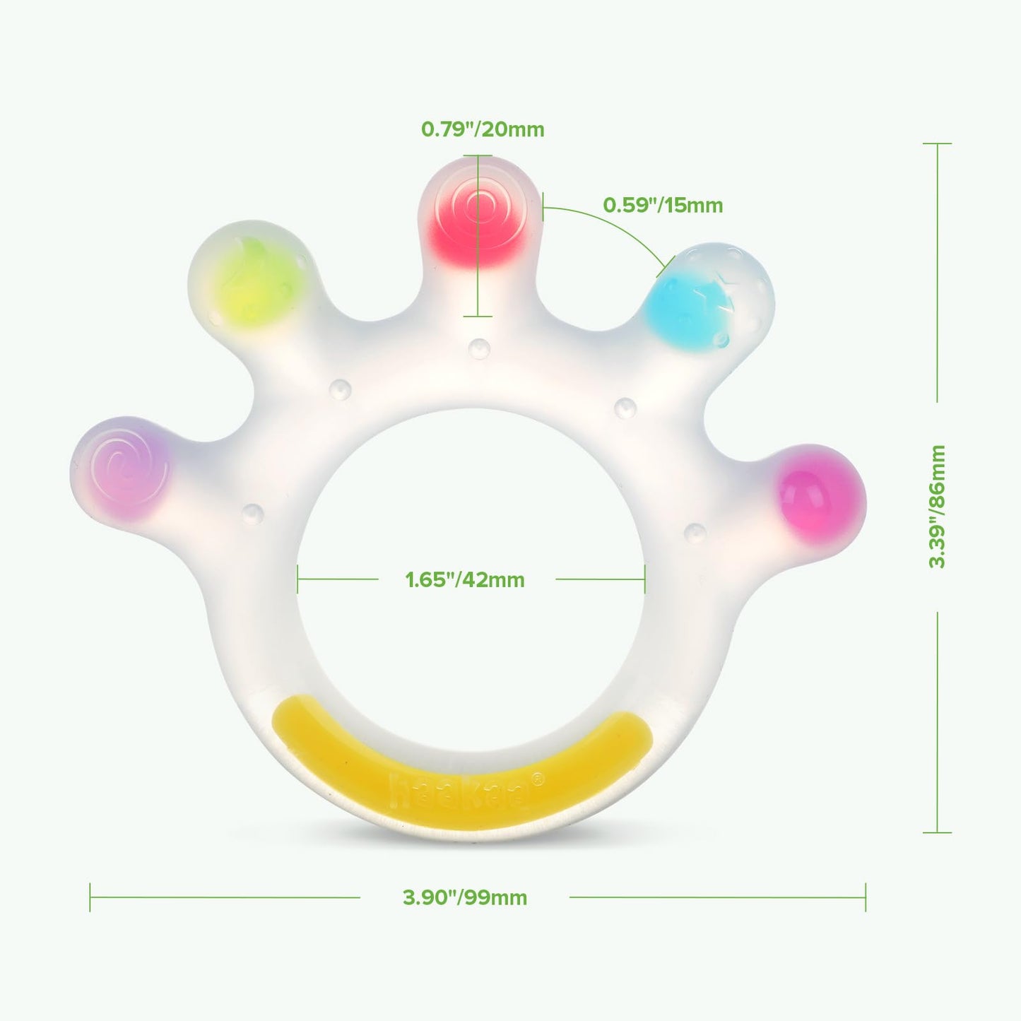 Haakaa Dinky Digits Palm Teether, Baby Teething Toys, Food Grade Silicone Teethers for Babies 0-6 Months/6-12 Months, BPA Free T