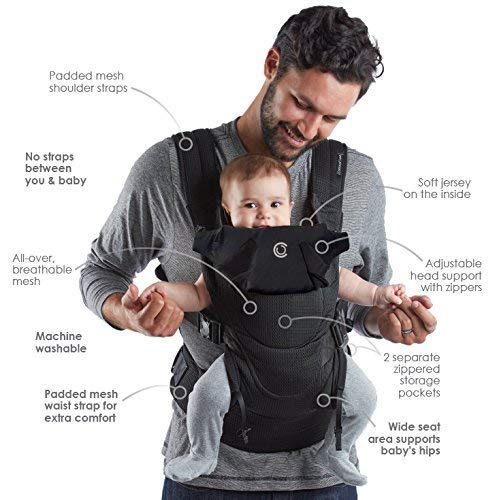 Contours Baby Carrier Newborn to Toddler |Love 3 Position Convertible Easy-to-Use Baby Carrier with Pockets for Men and Women, N