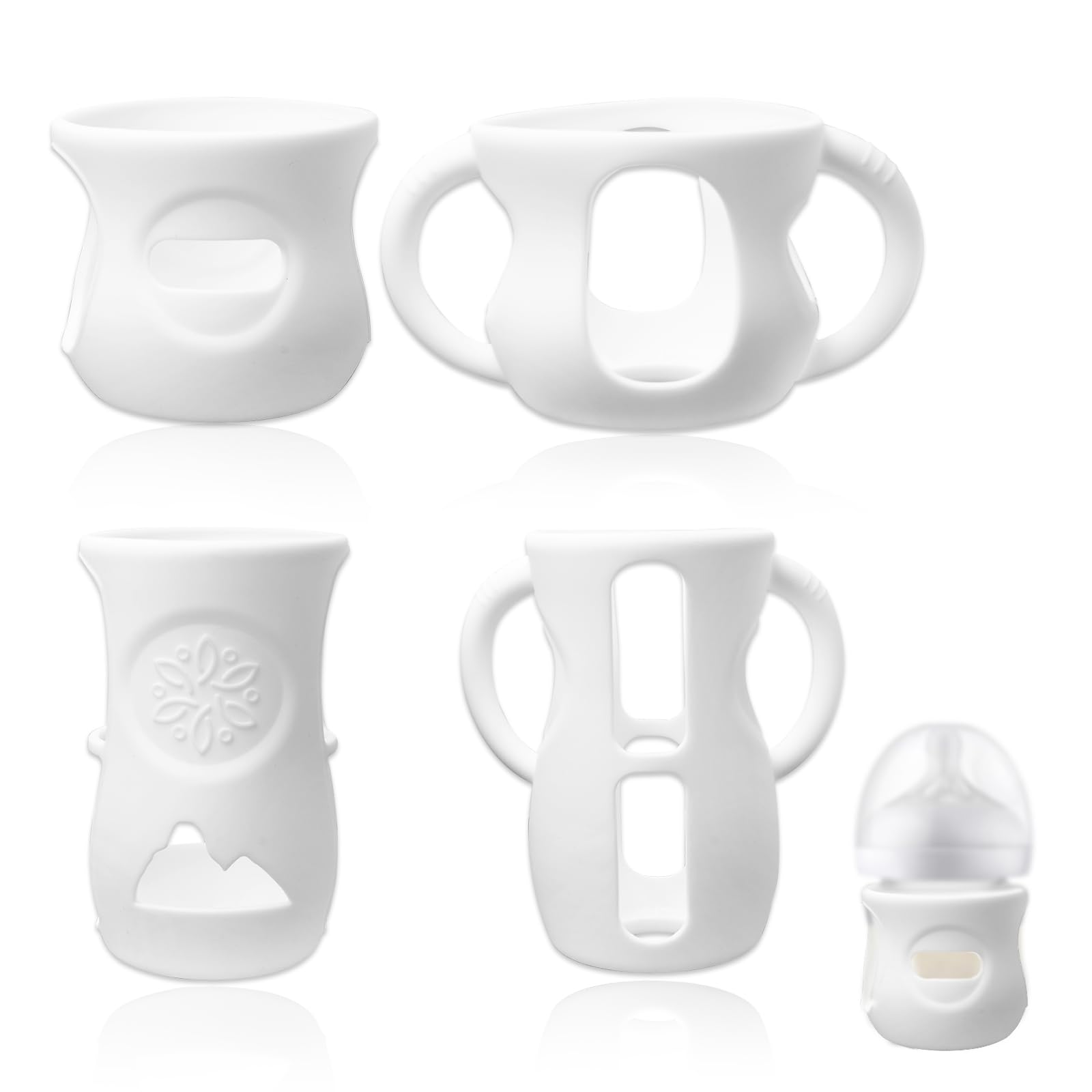 4 Pcs Silicone Sleeves For Philips Avent Glass Baby Bottle - For Avent Glass Baby Bottle Sleeves - Baby Bottle Sleeve Handler -