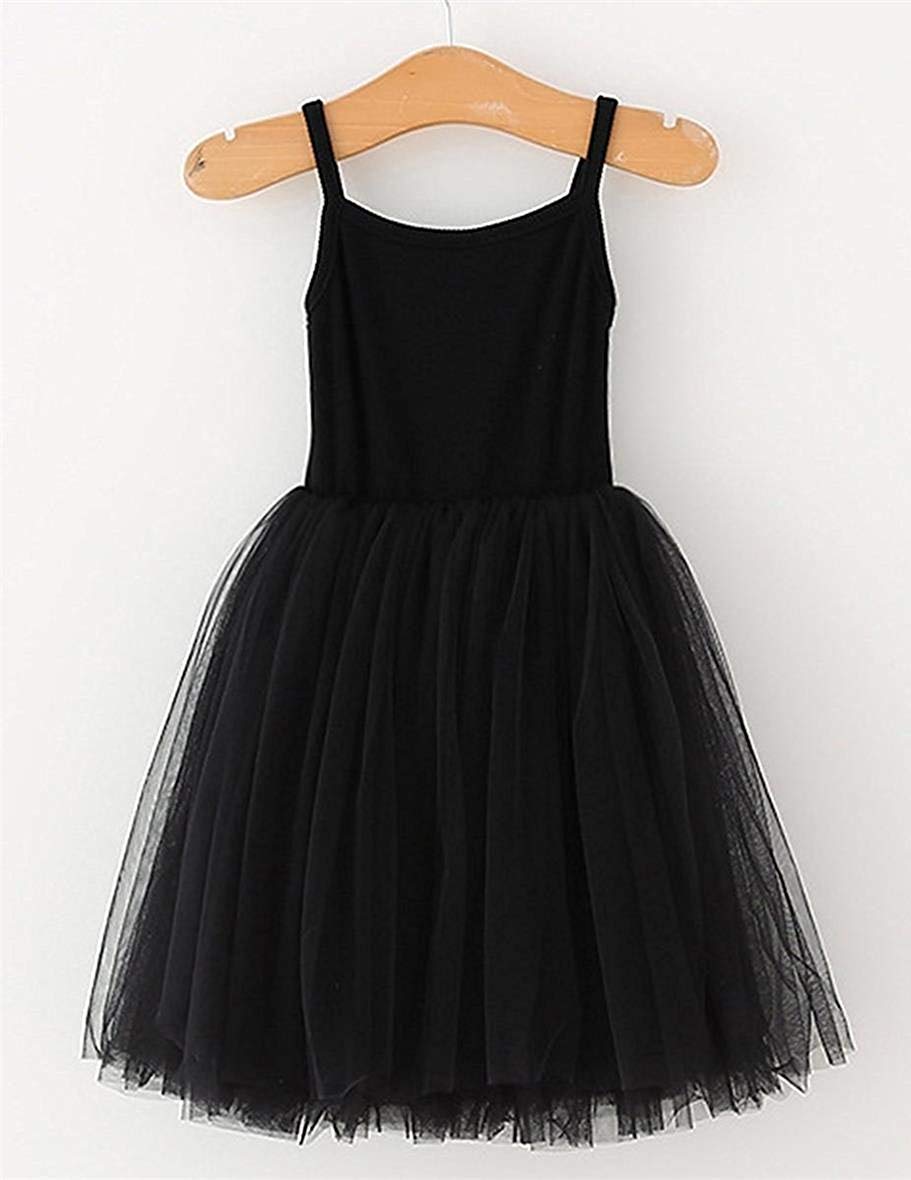Btgixsf Baby Girls Tutu Dress Toddler Sleeveless Tulle Dress Princess Infant Party Dresses 1580 Black 4T