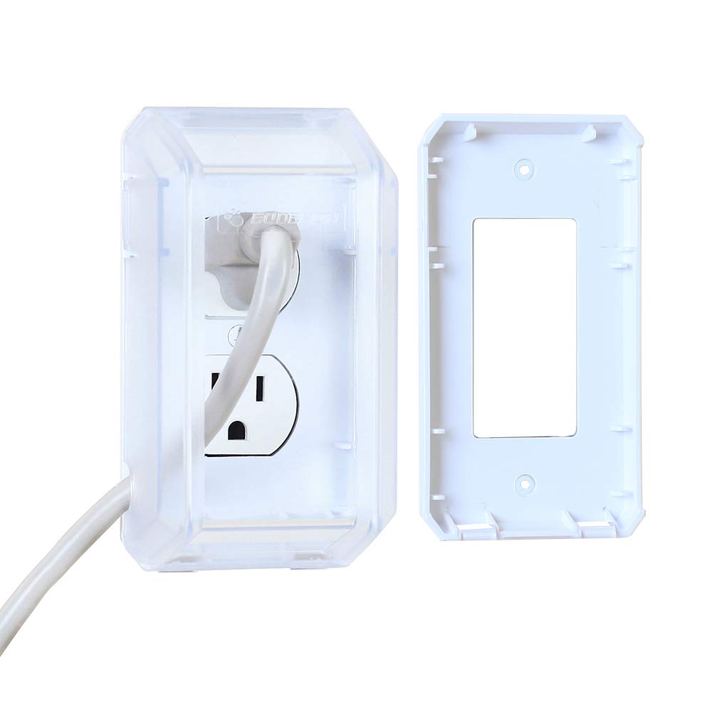 EUDEMON Baby Safety Electrical Outlet Cover Box Childproof Large Plug Cover for Babyproofing Outlets Easy to Install & Use (1 Pa