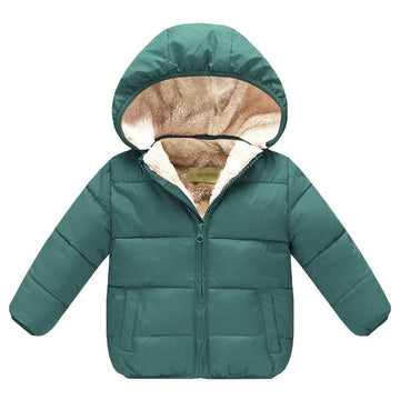 Baby Girls Boys' Winter Fleece Jackets With Hooded Toddler Cotton Dress Warm Lined Coat Outer Clothing (Green, 3-4T)