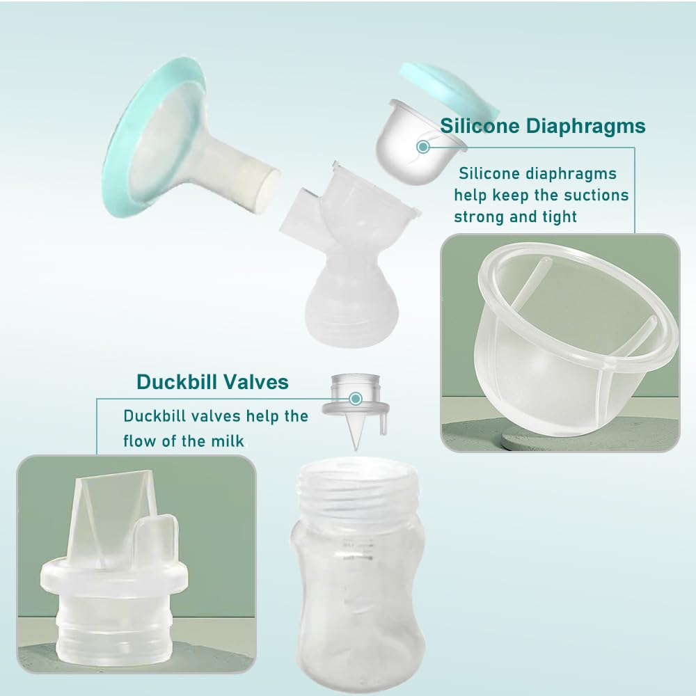 6Pcs Duckbill Valves And 4Pcs Silicone Diaphragm Compatible With Zomee Z1/Z2/Babybuddha/Ncvi 8782/8780/Motif Twist Breast Pump R
