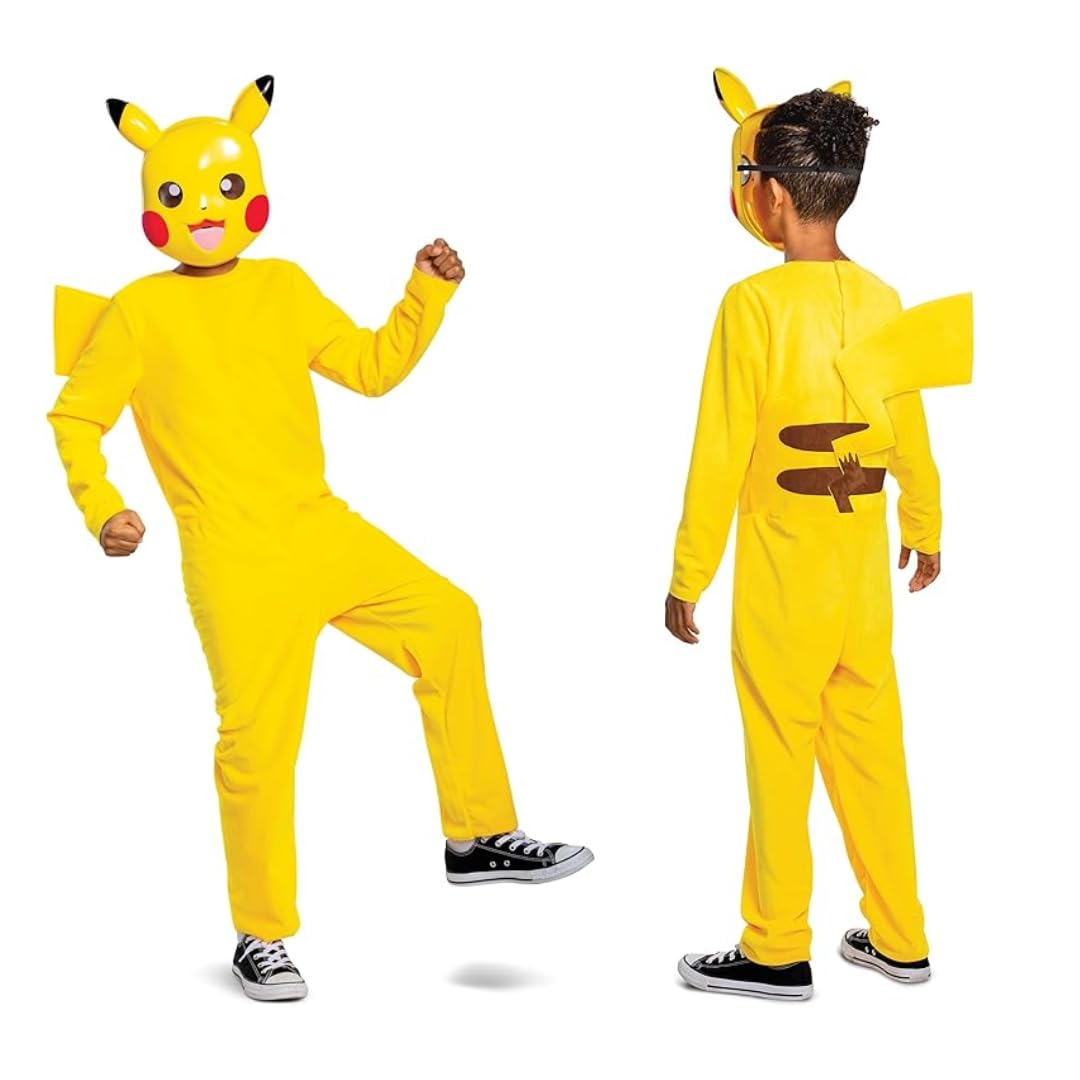Disguise Pikachu Pokemon Classic Costume Yellow, L (10-12)