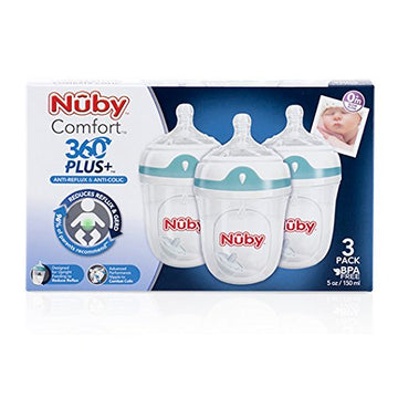 Nuby 3 Piece Comfort 360 Bottle, 5 Ounce
