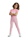 Max Girls Ribbed Leggings (Pink_46 Y)