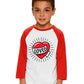 Kids Boys T-Shirt Valentines Heart Shirt Loved Vday Tops Long Sleeve Raglan Toddler Baby Tees 5T