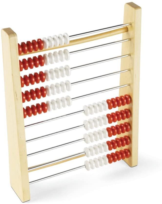 hand2mind 100 Bead Wooden Rekenrek, Abacus for Kids Math, Math Manipulatives Kindergarten, Counting Rack for Kids, Counters for