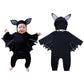 Fancyinn Infant Baby Black Bat Costumes Cloak Romper With Big Ear Hat Halloween Bat Outfits 2Pcs 3-6 Months 70