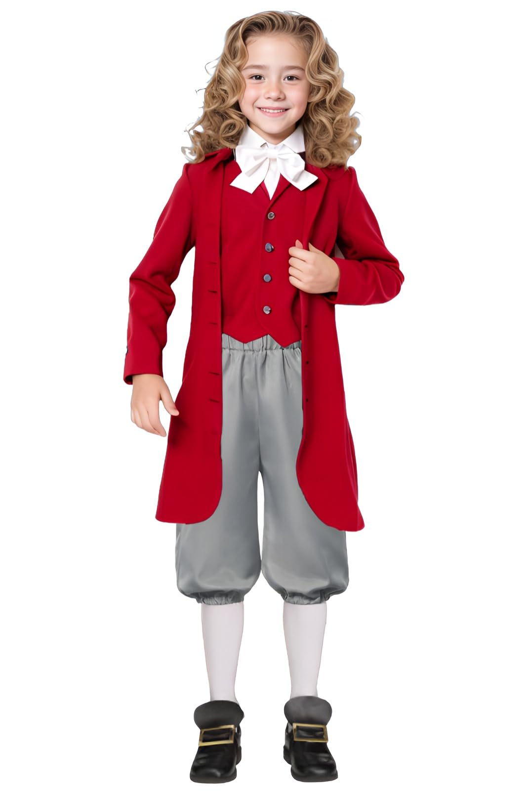 Andhom Boys Colonial Costume Set Knicker Pants Shoe Buckles White Socks Accessories For Colonial Style Boys Knicker Pants