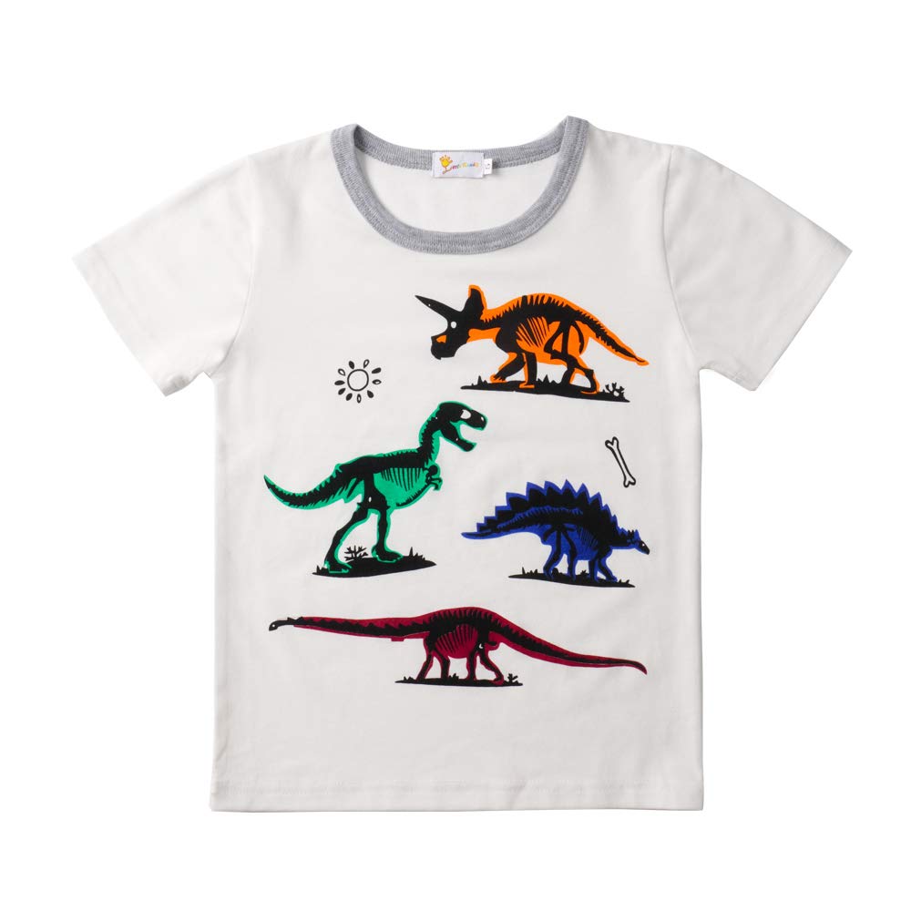 Dinosaurs Little Boys Kids Short Sleeve Pajamas Sets 100% Cotton Pjs Toddler 6T, Gray