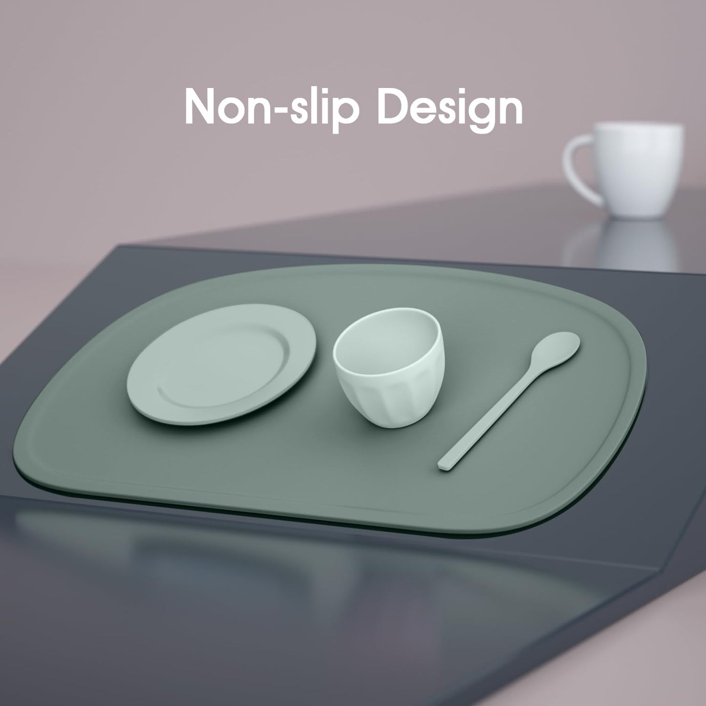 Cuddle Campus Set Of 3 Silicone Placemats With Raised Edges For Kids,Toddlers,Babies, Non-Slip Dinning Table Mat, Baby Eating Ma