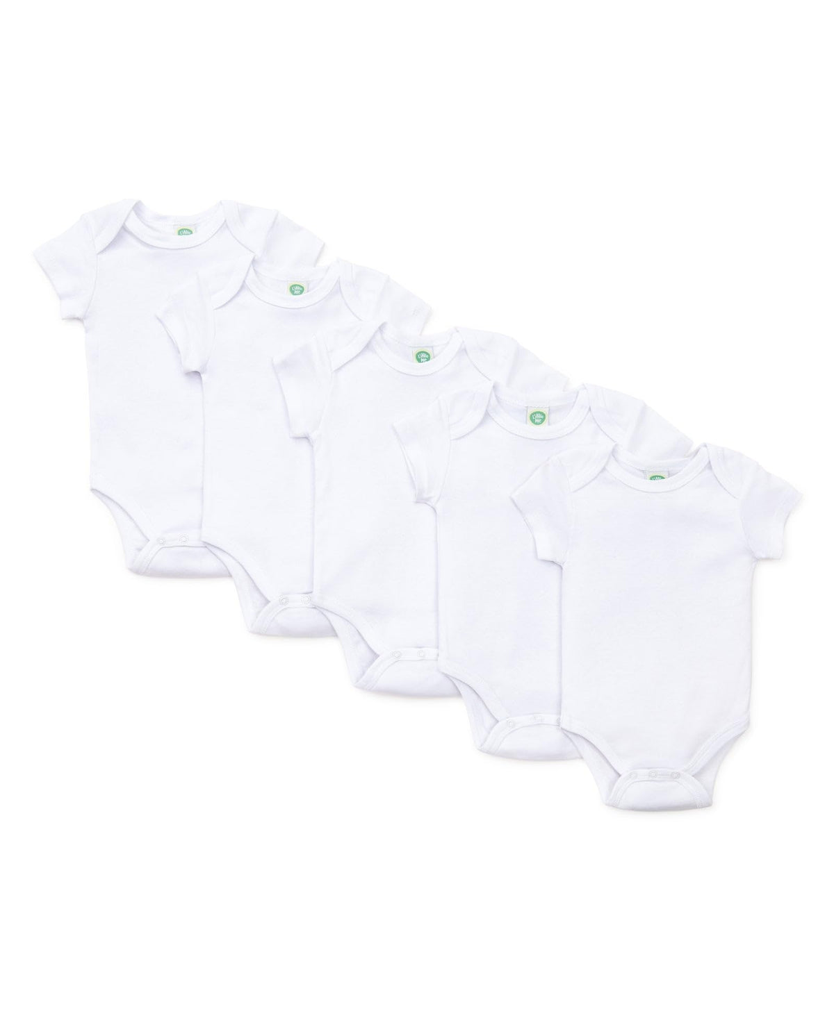 Little Me UnisexBaby Newborn 5 Pack Bodysuit, White, 6 Months