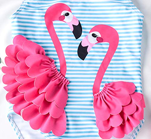Baby Girl One Piece Swimsuit Swimwear Toddler Kid Flamingo Bikini Bathing Suit Sunsuit Rash Guard L