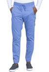 Cherokee Men Scrubs Pant Workwear Revolution Natural Rise Jogger Ww012, Xs, Ciel Blue