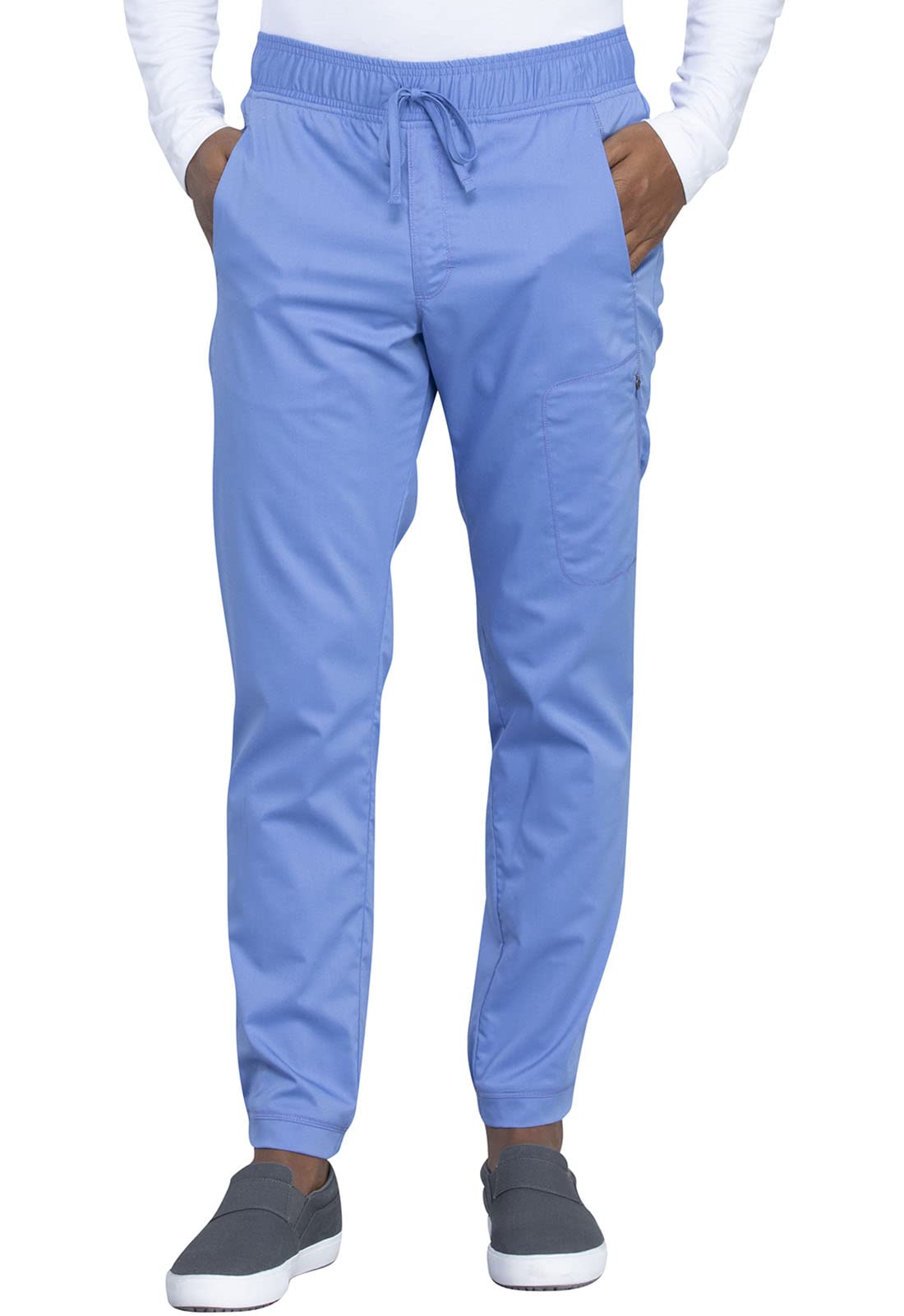 Cherokee Men Scrubs Pant Workwear Revolution Natural Rise Jogger Ww012, Xs, Ciel Blue