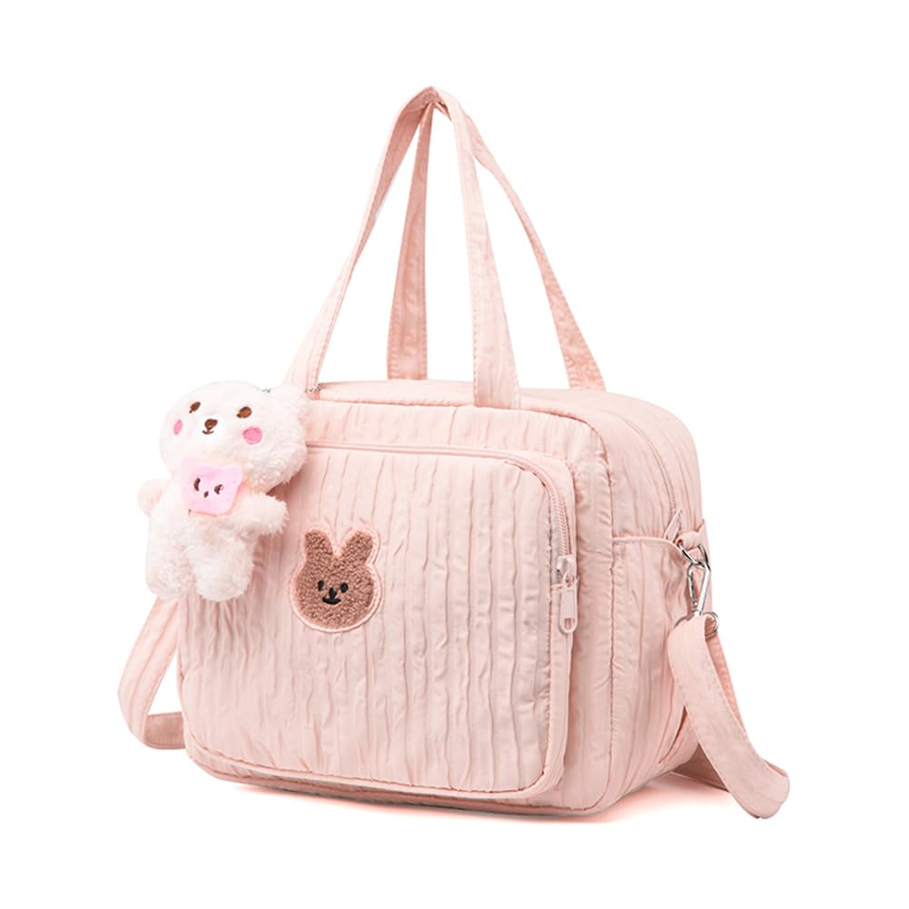 Lushandy Baby Diaper Tote, Mommy Bag - Cute Nappy Crossbody Travel Tote With Multifunction Storage
