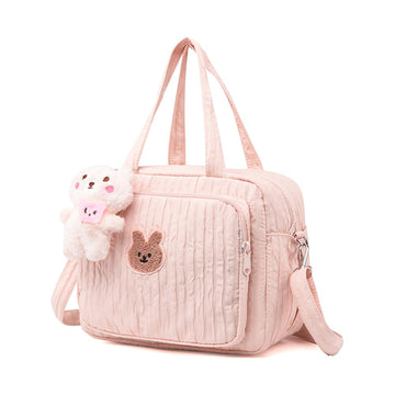 Lushandy Baby Diaper Tote, Mommy Bag - Cute Nappy Crossbody Travel Tote With Multifunction Storage