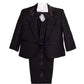 Lito Angels Baby Boys' Formal Tuxedo Suits Wedding Christening Outfits No Tail 5 Piece Set Size 3 Months Black