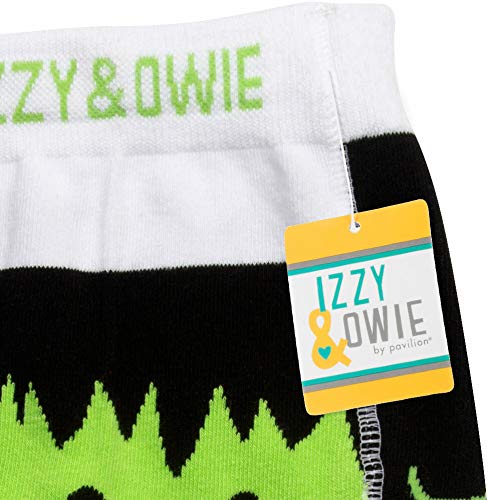 Pavilion Gift Company Izzy & Owie-Frankenstein Halloween 6-12 Month Unisex Baby Leggings, Orange, 6-12 M