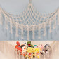 Urooz Stuffed Animal Toy Hammock, Hanging Cotton Organizer Storage, Boho Large Corner Plush Toys, Net Holder for Nursery Kids, P