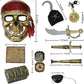 Giftexpress Kids Pirate Costume - 10 Piece Deluxe Halloween Accessories Role Play Set