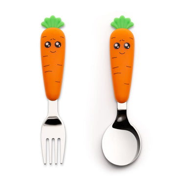 Ginbear Toddler Utensils With Case, Kids Spoons And Forks Self-Feeding, Stainless Steel Baby Silverware, Child Flatware Sets, Tr