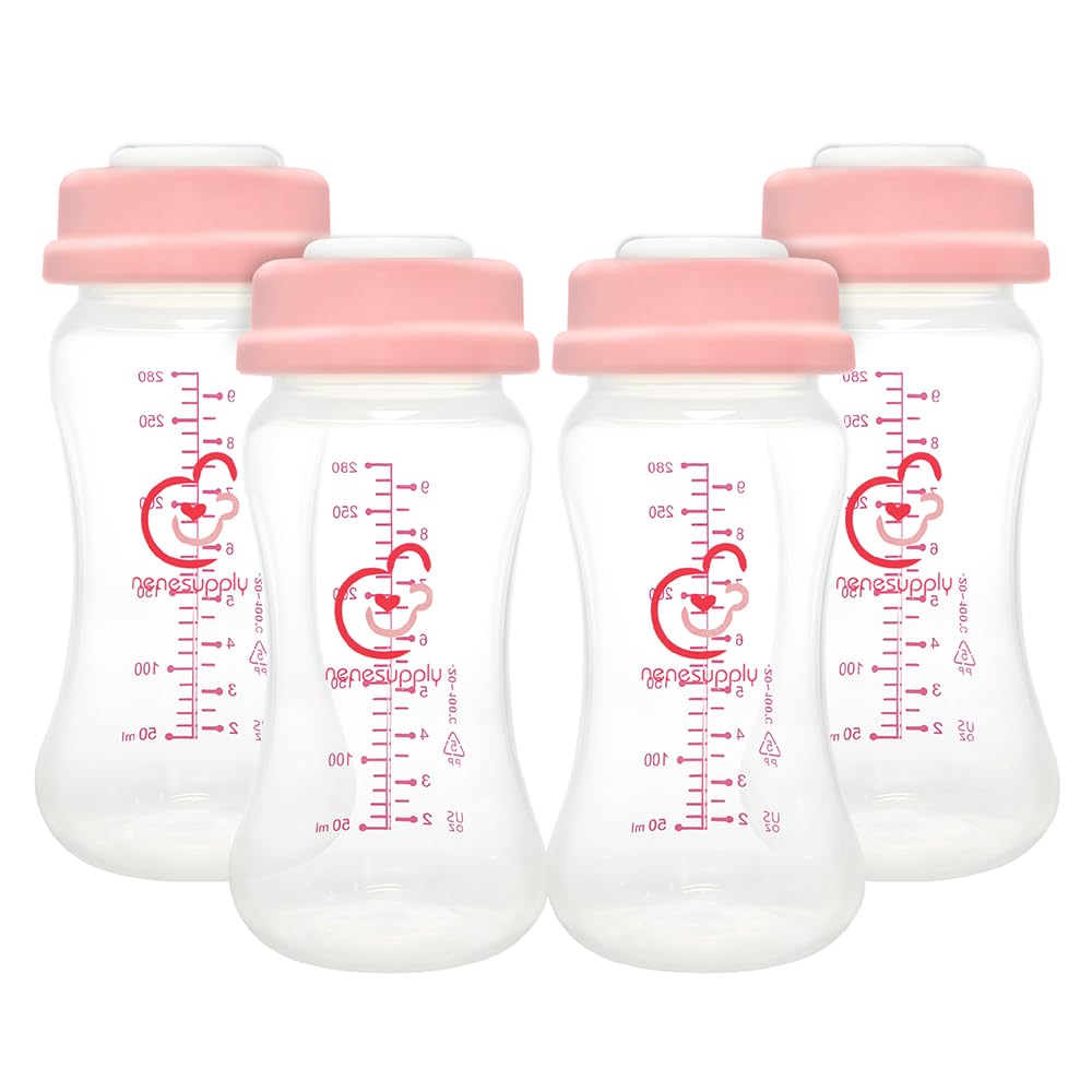 Nenesupply Storage Bottles Collection Bottles For Spectra S1 S2 Motif Luna Breast Pumps 4 Pc 9Oz 280Ml With Collar And Sealing D