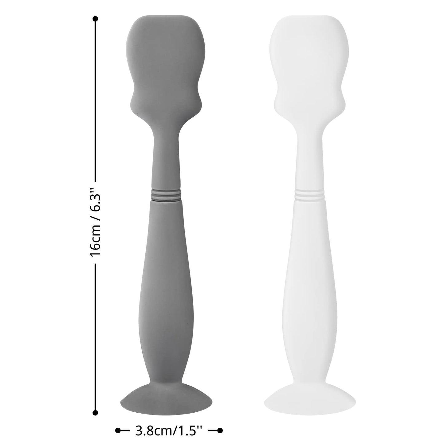 2 Pack Baby Diaper Cream Brush, Diaper Cream Spatula Applicator Silicone Baby Butt Paste Spatula For Babies, Newborn (Gray, Whit