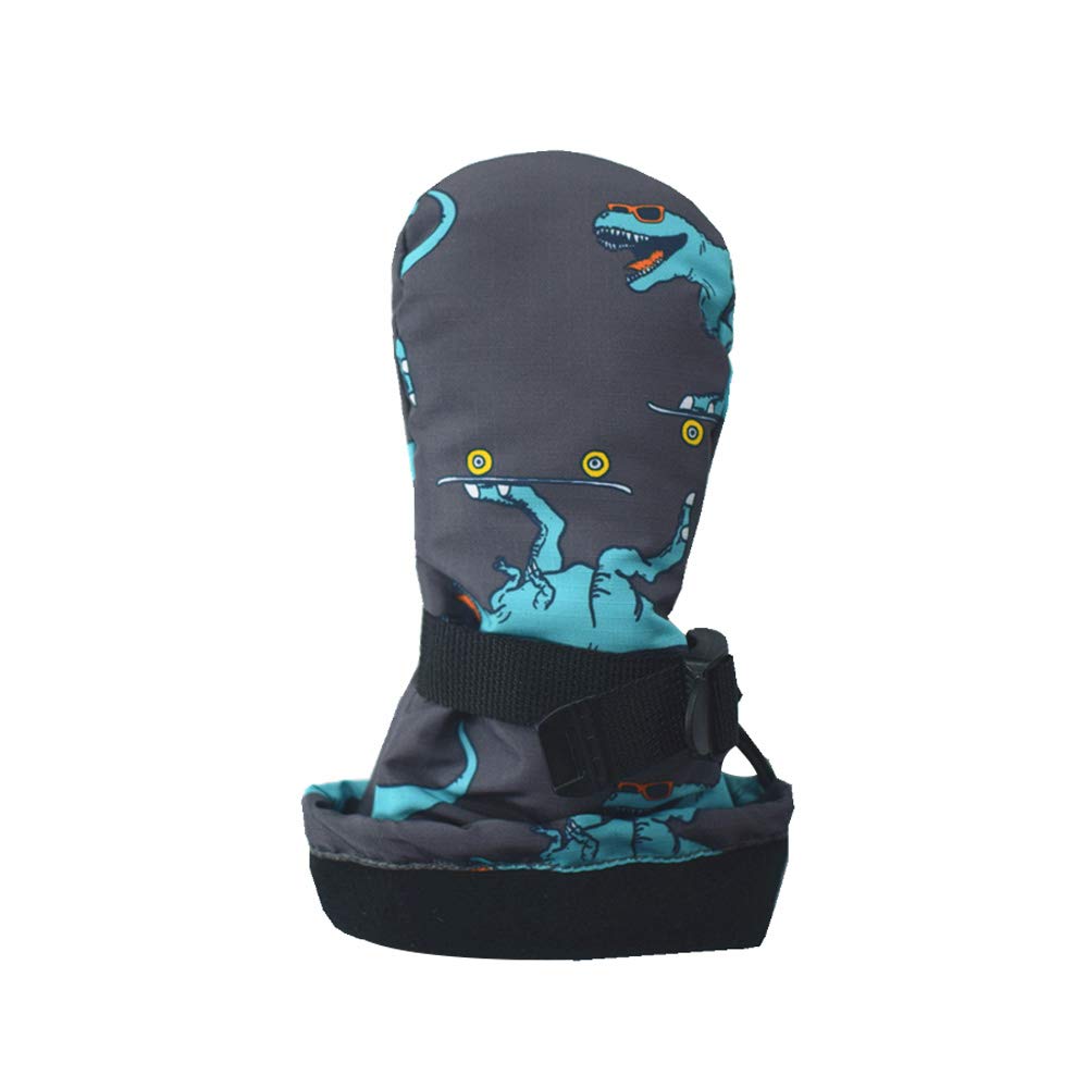 Winter Kids Waterproof Gloves for Boys Girls Snow Ski Toddler Baby Mittens Outdoor for Infant Teens 1-5T (Blue dinosaur, L(4-5T)