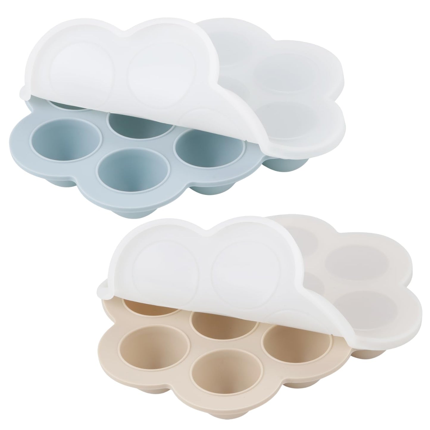 Pandaear 2 Pack Baby Food Freezer Tray With Lids, Silicone Baby Food Storage Container For Homemade Baby Food, Fruit, Purees And