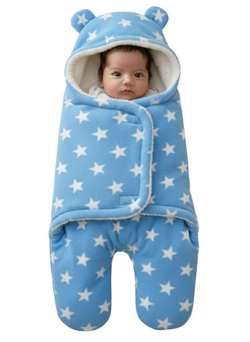 NAMAN Star Printed Baby Wrap Wearable Blanket Swaddle for New Born | All Season | 06 Months | Sleeping Bag |Multipurpose Comfor