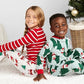 Simple Joys By Carter'S Kids' Holiday Loose-Fit Flame Resistant Fleece Footed Pajamas, Light Grey Snowflake/Mint Green Christmas