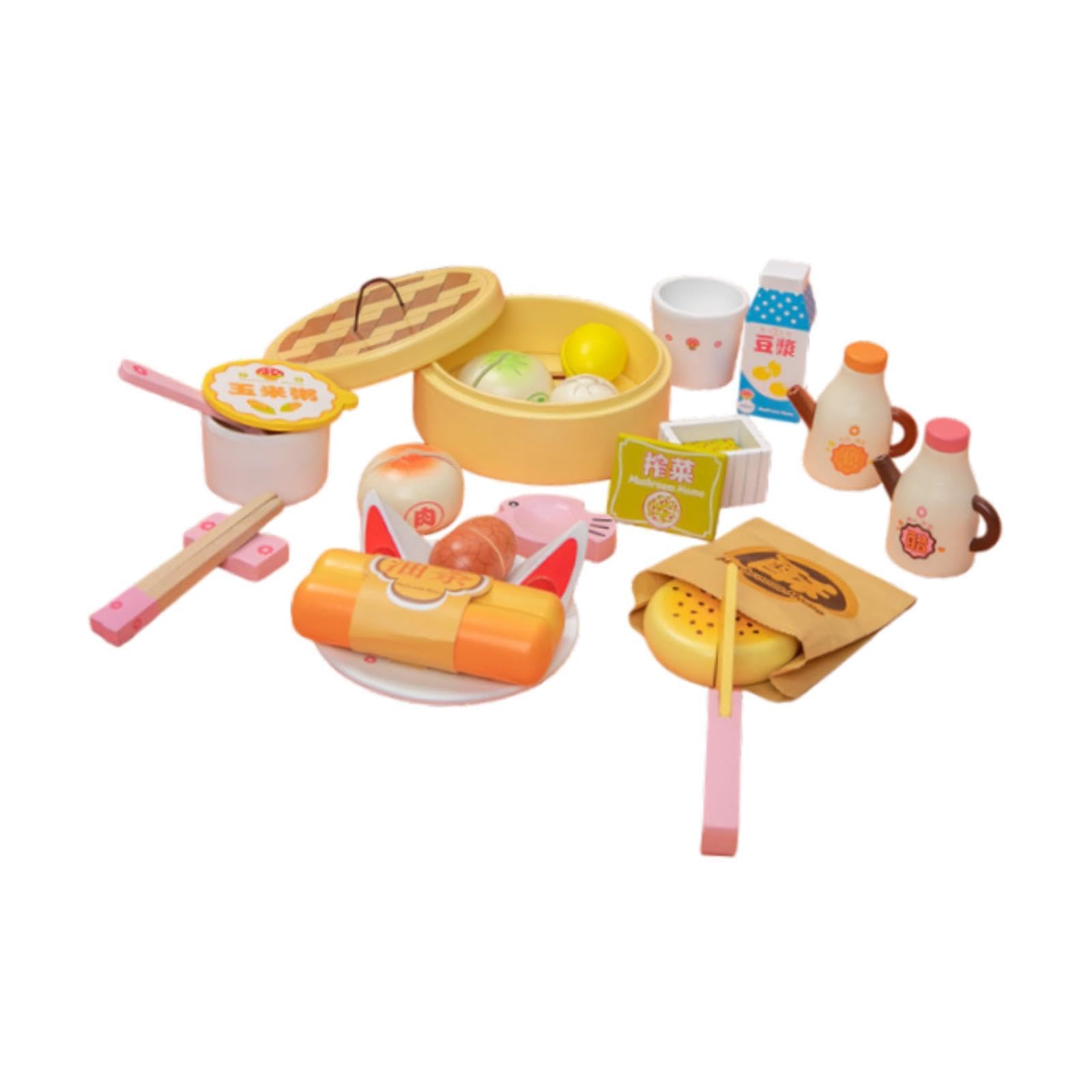 bnf Wooden Play Toy Food Set Realistic Pretend Play for Children Kids Boys Girls Breakfast Baby | Toys for Baby | Developmental 