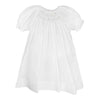 Petit Ami Baby Girls' Daydress With Embroidered Hem, Preemie, White