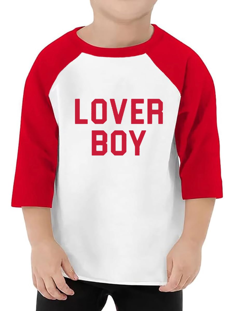 Toddler Boys Valentine'S Day Shirt Mr Valentines Sunglasses Graphic Cotton Outfit Casual 3/4 Raglan Sleeve Tee Tops (2-3T, Red2)